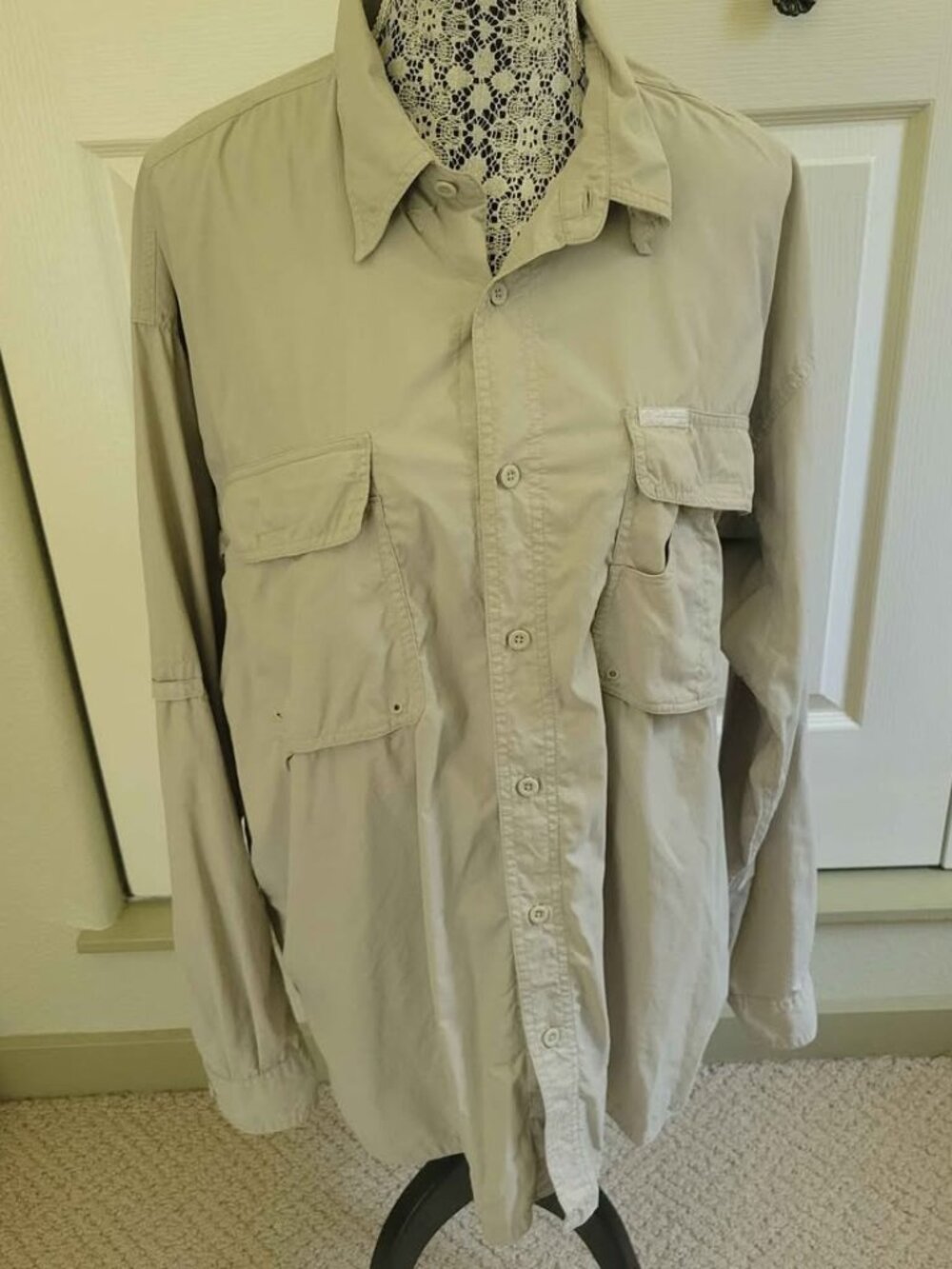 Columbia Performance Fishing Gear (PFG) Long Sleeve Fishing Shirt Beige